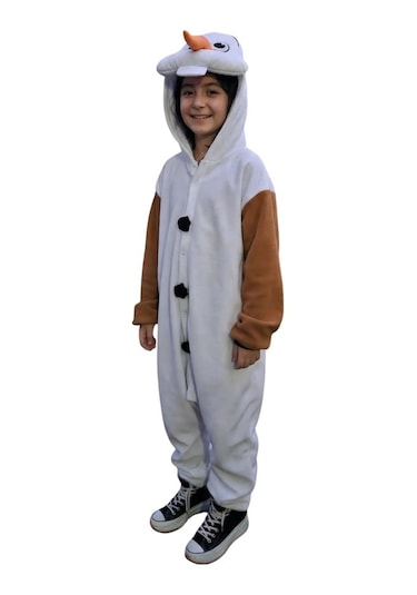 Olaf Kostümü Karlar Ülkesi Olaf Pijama Tulum Kostüm