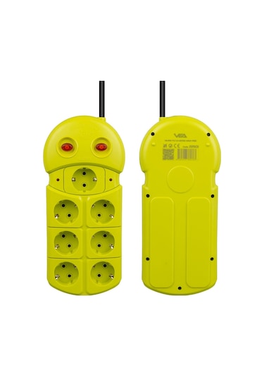 Vea Ve-970 7 Li 1.5 Metre Grup Priz Uzatma Kablosu 16 Amper 3860 Watt Isıya Dayanıklı Priz