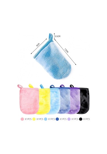 6 Adet Flanel Makyaj Temizleme Eldiveni, Temizleme Parmak Koruyucuları, Yeniden Kullanılabilir Diğer