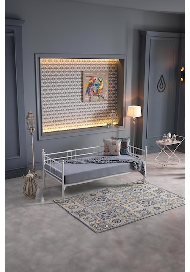 Soho Daybed Tek Kişilik Sedir Metal Karyola Beyaz