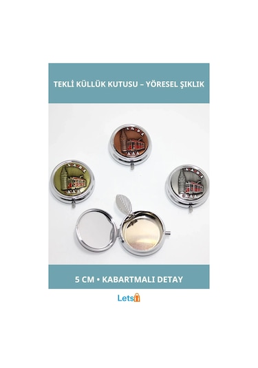 Galata Kabartmalı Yöresel Tekli Küllük Kutusu 5 Cm