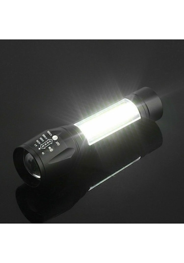 Taktikal Led Usb Şarjlı Ultra Güçlü Mini Boy El Feneri Siyah