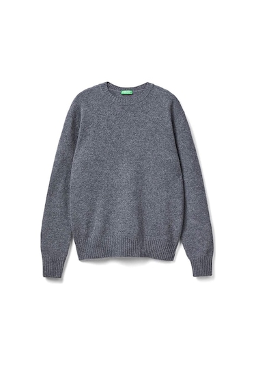 Benetton Erk Bisiklet Yaka Shetland Kazak- Lacivert