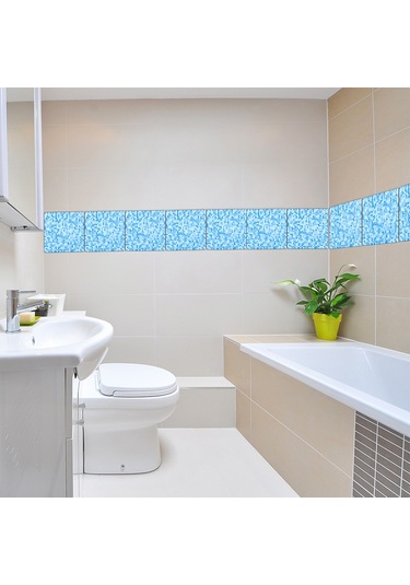 Yaleker Mediterranean Tarzı Pvc Otostikli Duvar Sticker 20x20cm 10 Adet - Zengin Desenli Ev Dekorasyonu Diğer