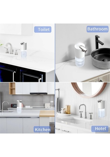 Anjiexun 400ml Temassız Sabunluk Elektrikli El Sabunu Dağıtıcı Jel Beyaz