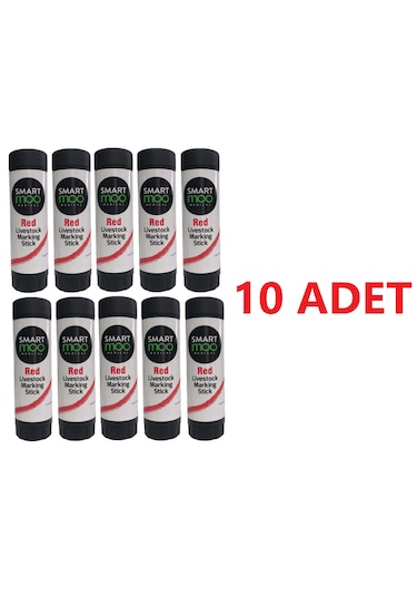 Smartmoo Hayvan İşaretleme Kalemi Kırmızı 10 Li Raidex Üretim