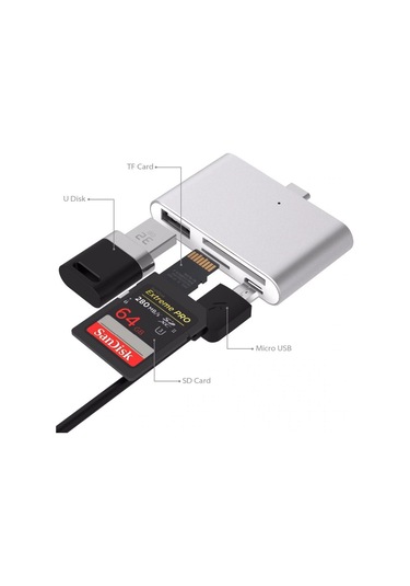 Type C Usb 3.1 Kart Okuyucu 4397A Sd Microsd Tf Hub All In Çeviri