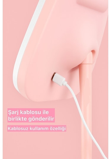 Reoona Led Işıklı Makyaj Aynası Dokunmatik, 3 Işık Modlu, Şık Tasarım Pembe