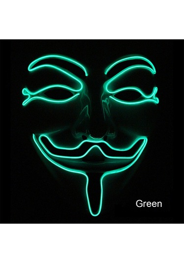Wezone "led Işık Maskesi - 4 Modlu, 10 Renk Seçenekli, Parti Ve Kostüm Aksesuarı" Yeşil