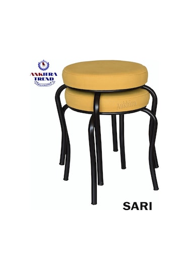 Tabure (Siyah Ayaklı) (2 Adet) - Mutfak Balkon Tabur...