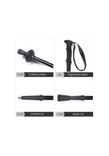 Evolite Compact Micro Quick-lock Trekking Batonu Turuncu