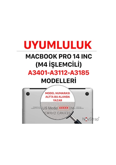 Novstrap  Macbook Pro 14 İnç M4 A3401 A3112 A3185 İle Uyumlu Ekran Koruyucu Parlak Nano Film Karışık Çok Renkli