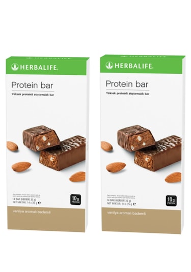 2 Paket Protein Bar Vanilya Aromalı Bademli 14'lü