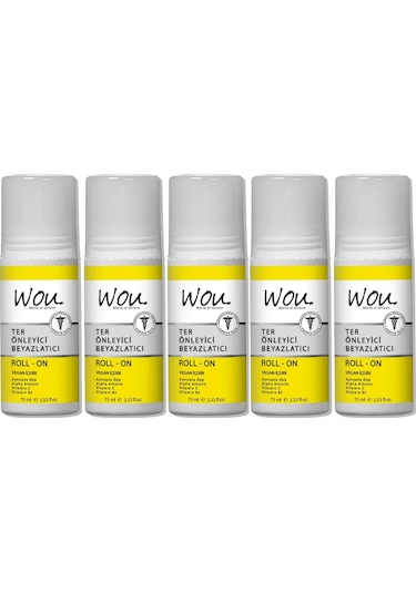 Wou World Of Unique Roll-on Unisex75ml Terönleyci Beyazlatıcı 5li