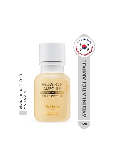 Muldream Glow Rice Ampoule Pirinç Kepeği Suyu Onarıcı Ampul 55 ML