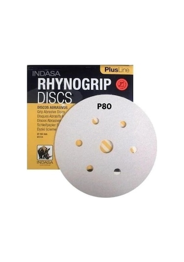 INDASA P80 HOOKIT ZIMPARA 150 MM 6 DELİK - 50 ADET (1 PAKET)