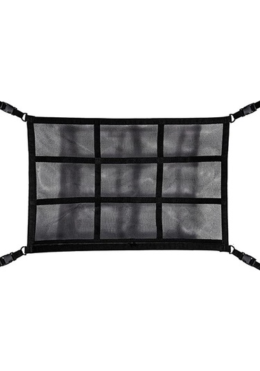 Shineyee "2 Katlı Araç Tavanı Depolama Filesi - 9 Bölmeli Güçlendirilmiş Siyah Model 80x54cm "