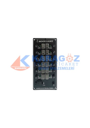 MOONLIGHT ÇAKMAKLIKLI 12'Lİ SWITCH PANEL SİGORTALI