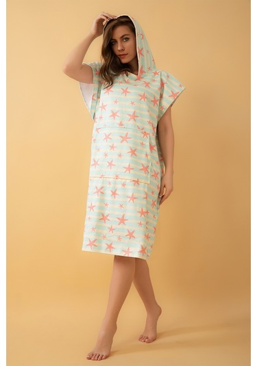 Starfish Yetişkin Sörf Panço Kapüşonlu Plaj Havlusu Sm Beden