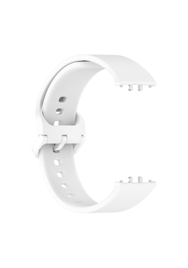 Samsung Galaxy Uyumlu Fit 3 Sm-r390 İçin Düz Renk Toka Silikon Saat Bandı Beyaz