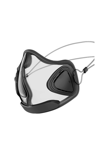 Qingmipy Yeniden Kullanılabilir Yıkayabilir Şeffaf Maske - Toz Ve Duman Koruma, Rahat Nefes Alma, Değiştirilebilir Filtre Siyah