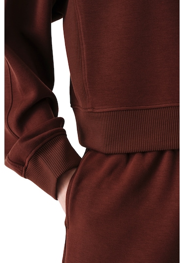 Penti Kahverengi Silky Feel Contrast Sweatshirt