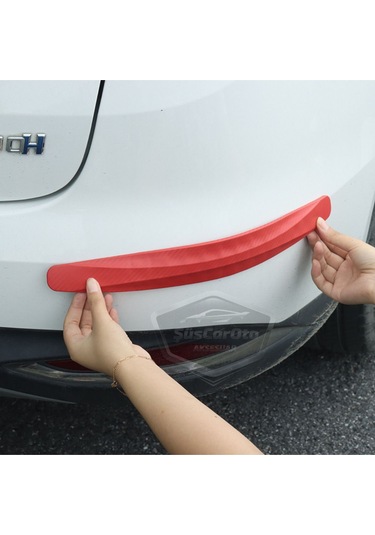 5d Esnek Tampon Uyumlu Koruma Bandı Tampon Koruyucu Şerit Yumuşak Bant 2 Li Paket Kırmızı Karbon