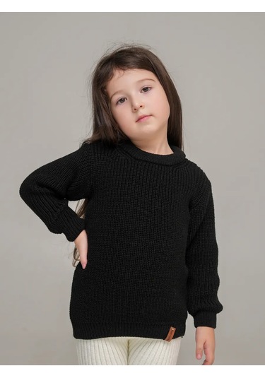 Djaza Kids Çocuklar İçin Örme Oversize Kazak 249550284 Siyah