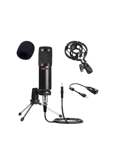 Lastvoice BM800 Full Black Stüdyo Twitch Yayıncı Mikrofonu (Mini Tripod + 7.1)