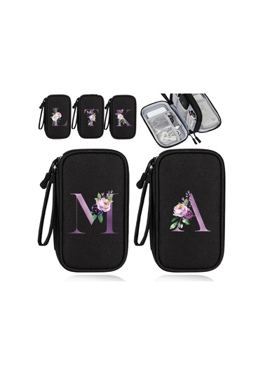 Willowhaven R Desenli Çiçek Baskılı Elektronik Depolama Çantası Disk Kulaklık Şarj Kablosu Taşıyıcı