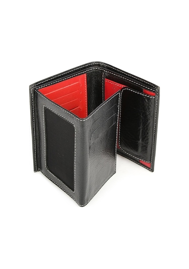 Bay Pablo V90 Siyah-Kırmızı Hakiki Deri Erkek Cüzdan Kırmızı