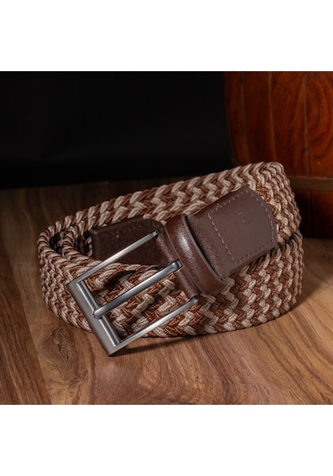 Pierre Cardin Multi Renk Örgü Erkek Kemer En 3,5 Cm Pc-1745 Kahverengi - Vizon