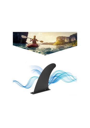 Yunboo Plastik Kayak Ve Sörf Tahtası Kanadı 9 İnç - Stabilite Ve Su Kırma Performansı Artırıcı, Kolay Kurulum, Dayanıklı - Siyah Opp Çantalı