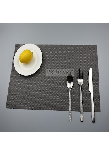 Siyah 4 Adet/grup Lüks Örgü Akşam Yemeği Placemats Pvc Yer Masa Paspasları En Iyi Altın Gümüş Sofra Yemek Takımı Mutfak Masa Pedleri Araçları Siyah