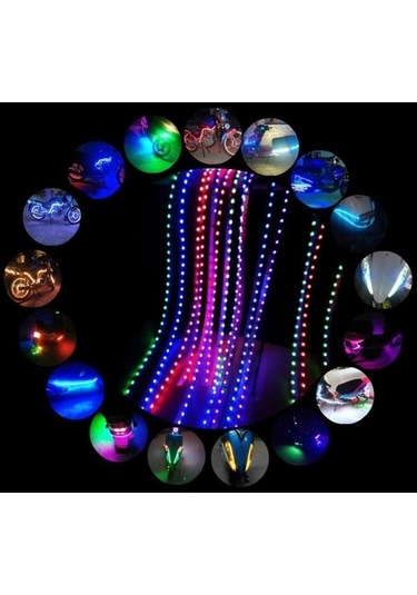 Wondernest Akış Stili 45 Led 3528 Smd Su Geçirmez 90cm Esnek Araba Şerit Işığı, 12v Dekor Yeşil Yeşil Işık