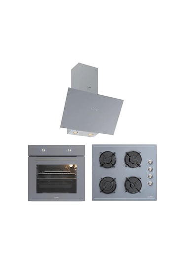 Silverline Luno L501S04 - L63S01 - 3481Gri Ankastre Set