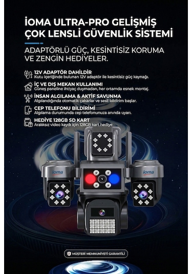 4 Kameralı Wifi - Maxı Scan Pro - Çakarlı - 64 Kanal Vms Kablosuz Kamera
