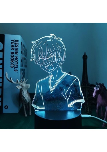 Goldenqian Manga 3d Lamba Meyve Sepeti Sohma Şekil Odası Dekor Için Gece Lambası Çocuklar Doğum Günü Hediye Meyve Sepeti Anime Led Işık Yatak Odası Pwoc4w Siyah