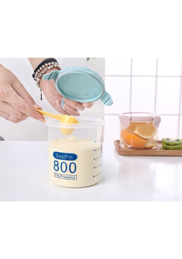 Yaleker Hava Geçirmez Pp Gıda Saklama Kabı - Kuru Gıda, Tahıl Ve Kahve Depolama Yeşil