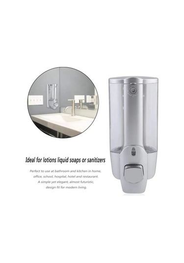2 Kafa Gümüş-1/2 Adet 350ml Duvara Monte Şampuanlık Sabun Temizleyici Banyo Duş Jeli Deterjan Losyon Pompası Eylem El Ve Ev İçin