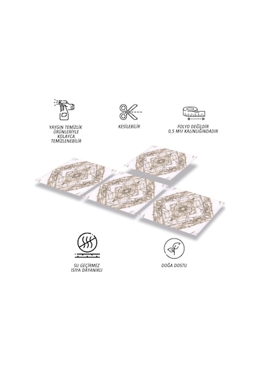 Tink Kendinden Yapışkanlı Mermer 14 Desenli Pvc Karo 30x30 Cm