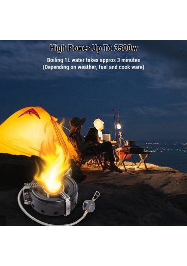 Pazly Kamp Sobası Yüksek İrtifa Kızılötesi Taşınabilir Rüzgara Dayanıklı, Y25174 Siyah Siyah