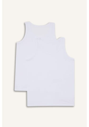 Defacto Erkek Çocuk 2li Atlet V4445a625auwt32 Beyaz