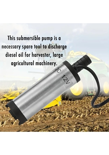 Honeybeeshop Simli Gri 12v Dc Dalgic Pompa Dizel Su Yag Transferi Icin Filtreli Paslanmaz Celik Govde