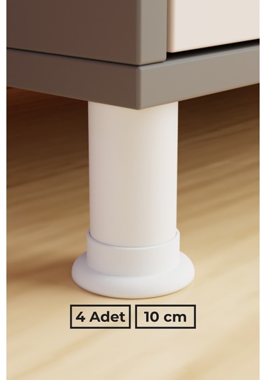 Beyaz 10 Cm 4 Lü Mobilya Koltuk Baza Masa Ofis Dolap Ayağı Ayakları Dayanıklı Modern Tasarım Gzm Beyaz 10 Cm
