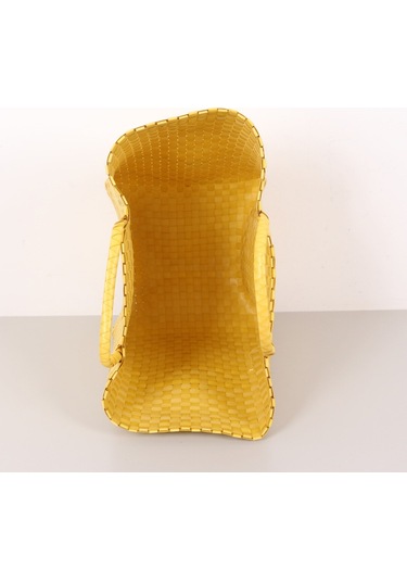 Sentetik Rattan Çanta 40x30x42 Cm Sarı