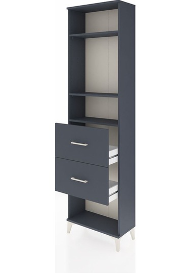 Arges Dolap 3 Raflı 2 Çekmeceli 60x30x221 Antrasit-antrasit Antrasit