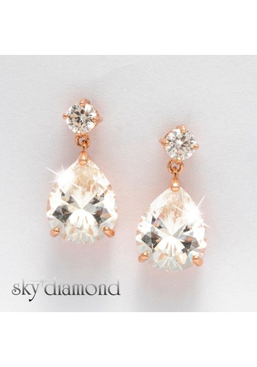 Sky Diamond Damla Montür Vidalı Küpe Gümüş