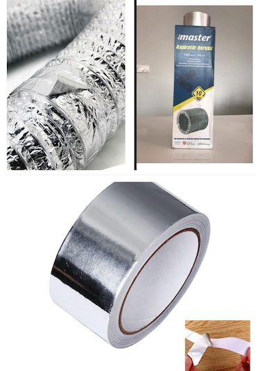 10 Metre Esnek Bükülebilir Davlumbaz Aspiratör Boru + Folyo Bant