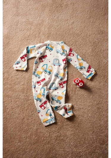 DeFacto Erkek Bebek Yenidoğan Araç Baskılı Uzun Kollu Waffle Tulum E2395A525SPER105 Ekru DeFacto Erkek Bebek Yenidoğan Araç Baskılı Uzun Kollu Waffle Tulum E2395A525SPER105 Ekru